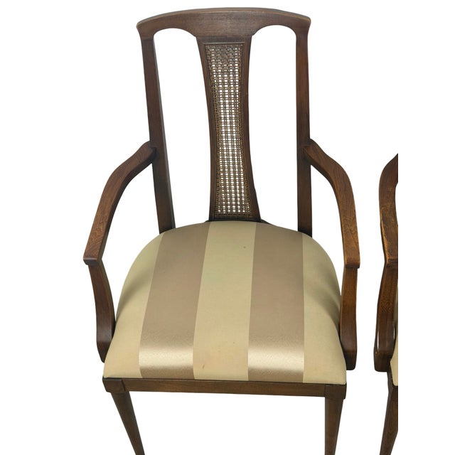 RWAY Pair of Mid-Century High-Back Cane Dining Armchairs, Stamped Denmark For Sale - Image 4 of 18