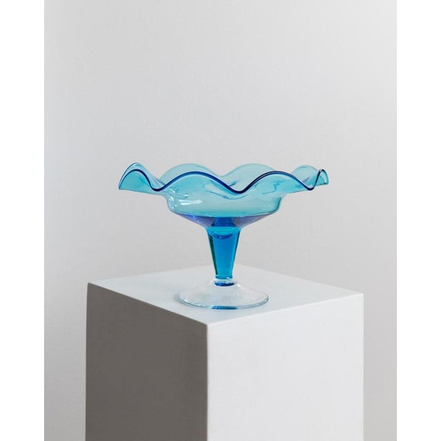 Vintage Murano Glass Bowl in Blue, Italy, 1980s For Sale - Image 11 of 12