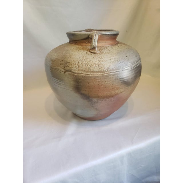 Farmhouse 1970s Glazed Ceramic Vessel With Handles For Sale - Image 3 of 8