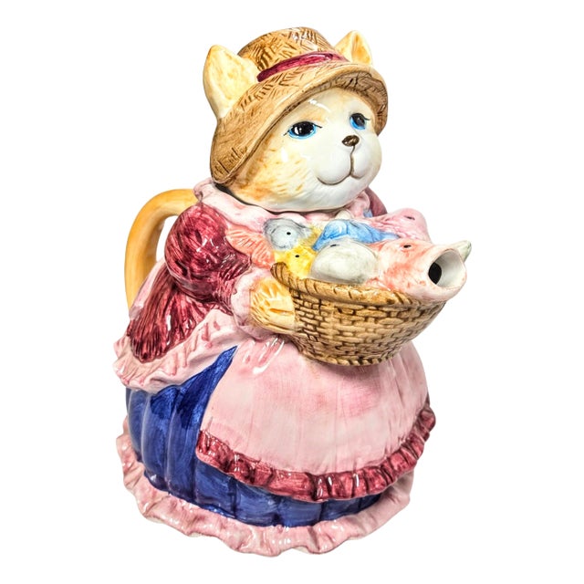 Fish Market Cat Teapot For Sale