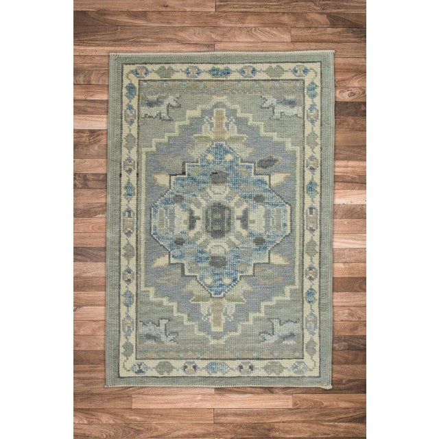 Early 21st Century Oriental Hand Knotted Rug Turkish Oushak 2'2" x 3'2" For Sale - Image 5 of 5