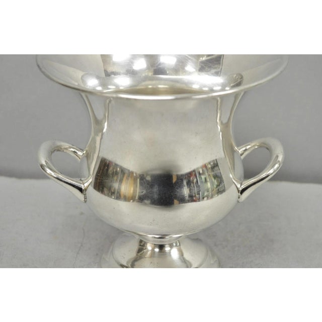 Vintage Leonard Small Silver Plated Trophy Cup Urn Champagne Chiller Ice Bucket For Sale In Philadelphia - Image 6 of 15
