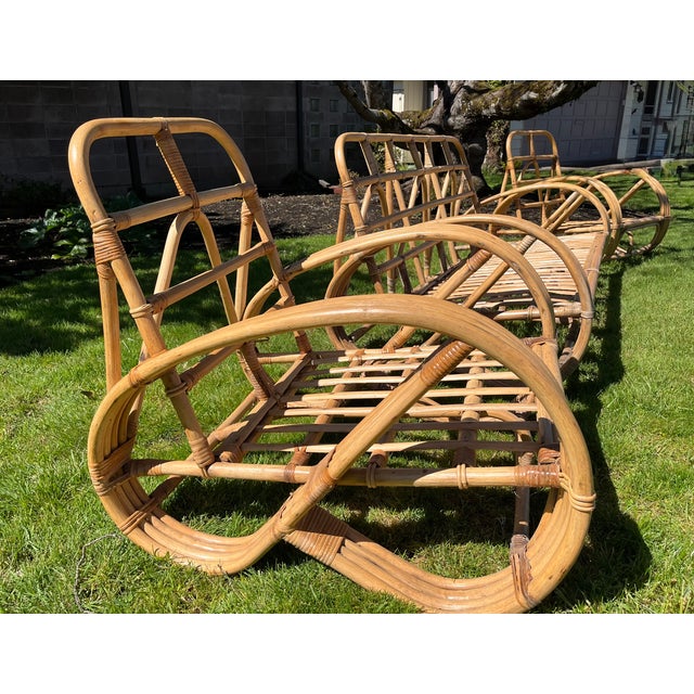 Offered at a Compelling Value - The "Idea Home" 4-Strand 3/4 Pretzel Rattan Suite (3 Pieces) For Sale - Image 9 of 18