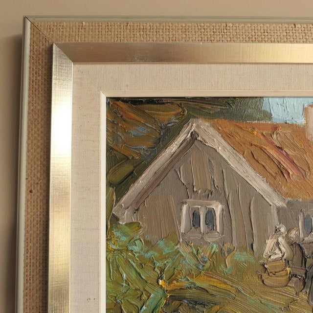 Impasto Village, Painting on Canvas, Framed For Sale - Image 3 of 8