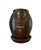 Mid 20th Century Vintage Large Hand Made Brown Glazed Redware Pottery Crock / Vessel / Olive Jar / Planter and Saucer Set For Sale - Image 5 of 10