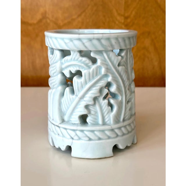 Rare Korean Ceramic Brush Holder Joseon Dynasty For Sale - Image 10 of 12