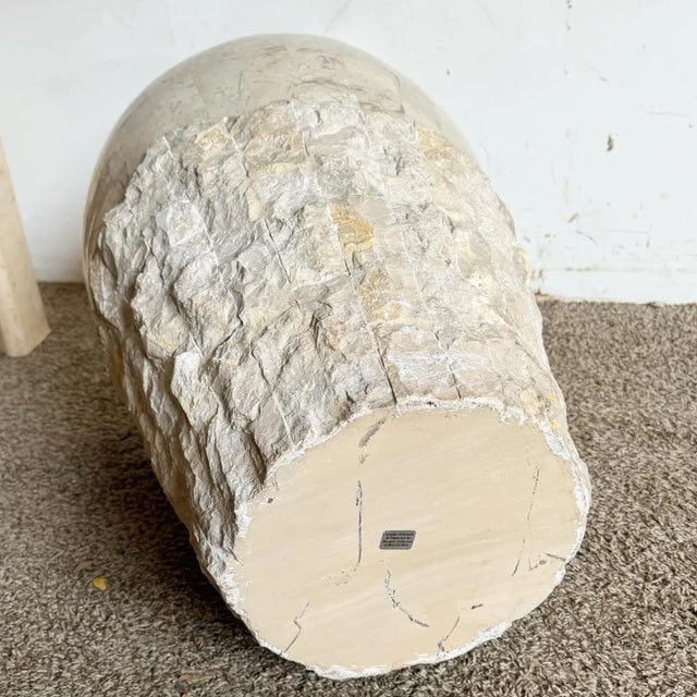 Stone Postmodern Polished and Raw Tessellated Stone Floor Vase For Sale - Image 7 of 8