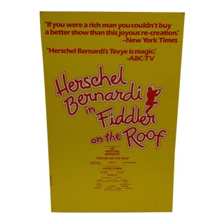 "Fiddler on the Roof" Vintage Theatre Poster For Sale