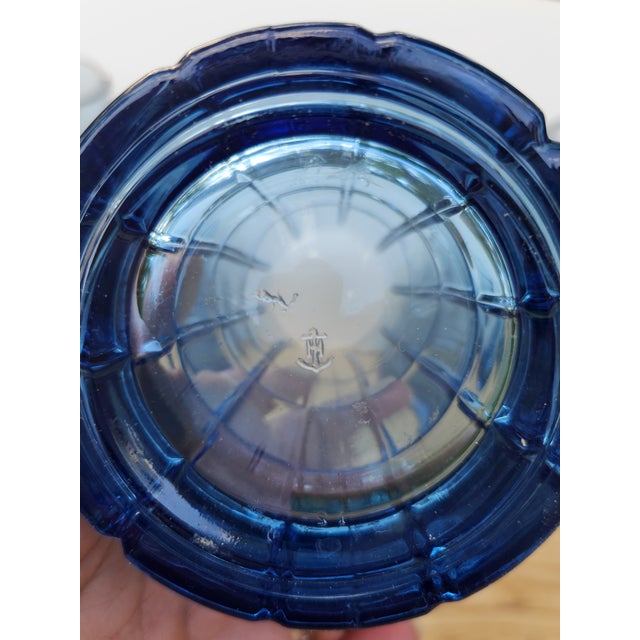 Vintage Mid-Century Modern Anchor Hocking "Tartan Blueberry" Flat Iced Tea Glasses - Set of 4 For Sale - Image 11 of 15