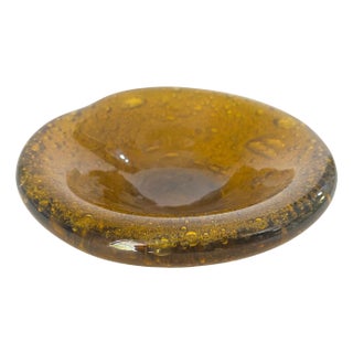 Ashtray in Glass, Bubles Patterns from Biot, France, 1970s For Sale