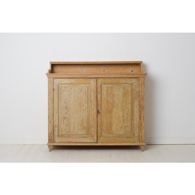 Northern Swedish Gustavian Rustic Buffet in Pine For Sale - Image 4 of 14