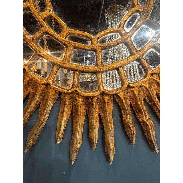 Vintage Italian Sunburst Mirror For Sale - Image 4 of 5