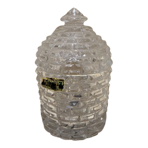 Honey Bee Hive Crystal Jar by Violetta Made in Poland Mid-Century Modern