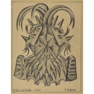 Fortunato Depero, The Crystal God, Ink Drawing on Paper, 1944 For Sale