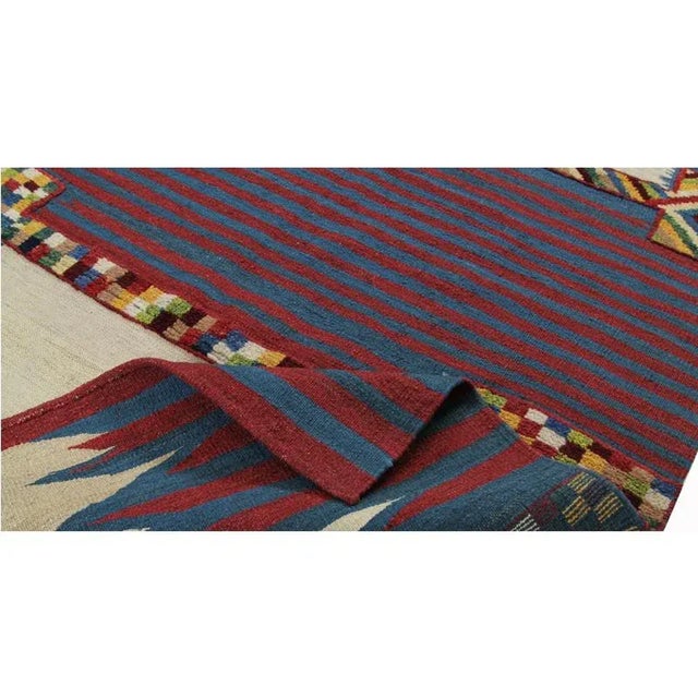 Handwoven Scandinavian Style Persian Kilim Area Rug 4′7" × 6′4″ For Sale In Dallas - Image 6 of 7