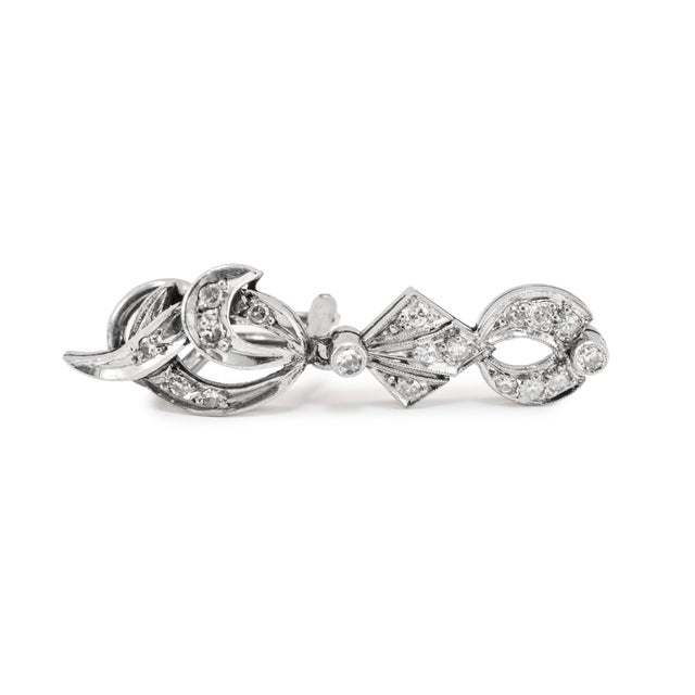 Antique Art Deco Mix Metal Gold Silver Palladium 0.65ct Diamond Dangle Earrings, Pair For Sale In Houston - Image 6 of 8