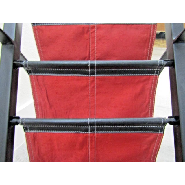 Mid-Century Modern Glass Top End Table Waterfall Magazine Rack Circa 1970s For Sale - Image 13 of 15