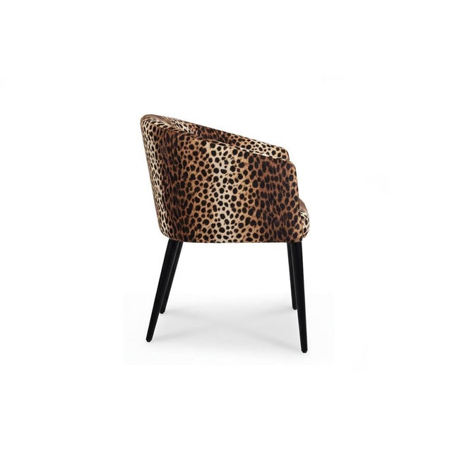Dining Chair in Leopard Print Furry Velvet and Pink Legs.Due to the natural variations in the patterned fabric, each chair...