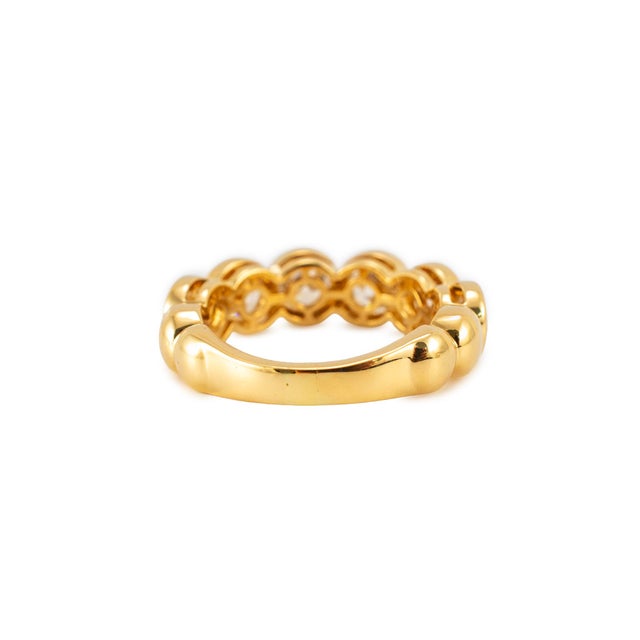 Metal Ladies 18k Yellow Gold 3.05ctw Bezel Set Half Eternity Diamond Band Ring, Size 6.5 For Sale - Image 7 of 9