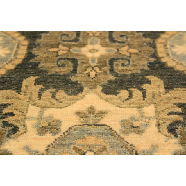 Abstract 1990s Boho Chic Kafkaz Gray/Ivory Hand-Knotted Rug - 4'3 X 6'1 For Sale - Image 3 of 8