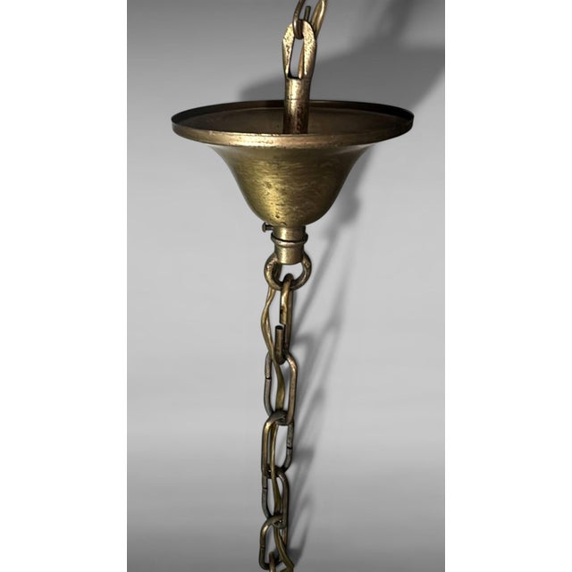 Mid 20th Century Neoclassical French Brass and Blown Glass Lantern For Sale - Image 16 of 18
