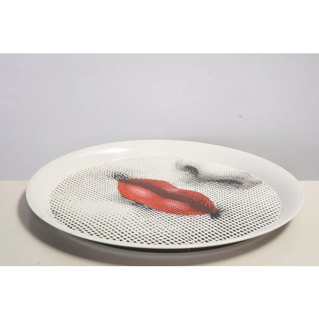 Fornasetti Fornasetti Bocca Large Metal Tray For Sale - Image 4 of 5