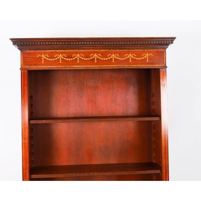 Brown Vintage Sheraton Style Walnut Open Bookcase For Sale - Image 8 of 14