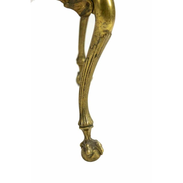 Metal Vintage Marble Dining Table with Brass Swan Legs, Italy, 1960s For Sale - Image 7 of 8