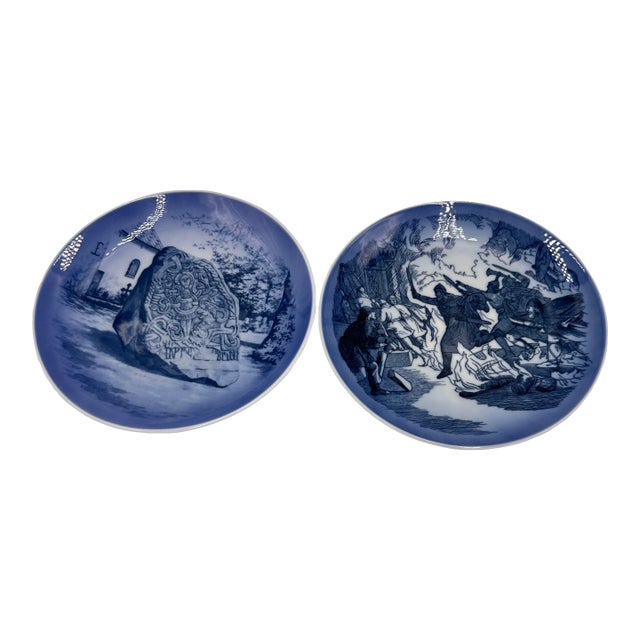 Dak Royal Copenhagen Denmark Annual Plate 1980, 1982 Collectible 2pc Set For Sale