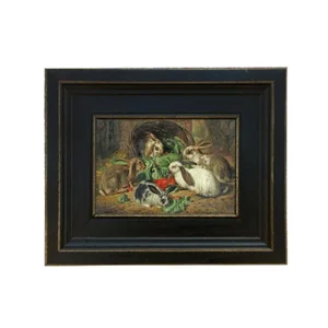 "Rabbits Meal" Outdoor Still Life Reproduction Print on Canvas, Framed