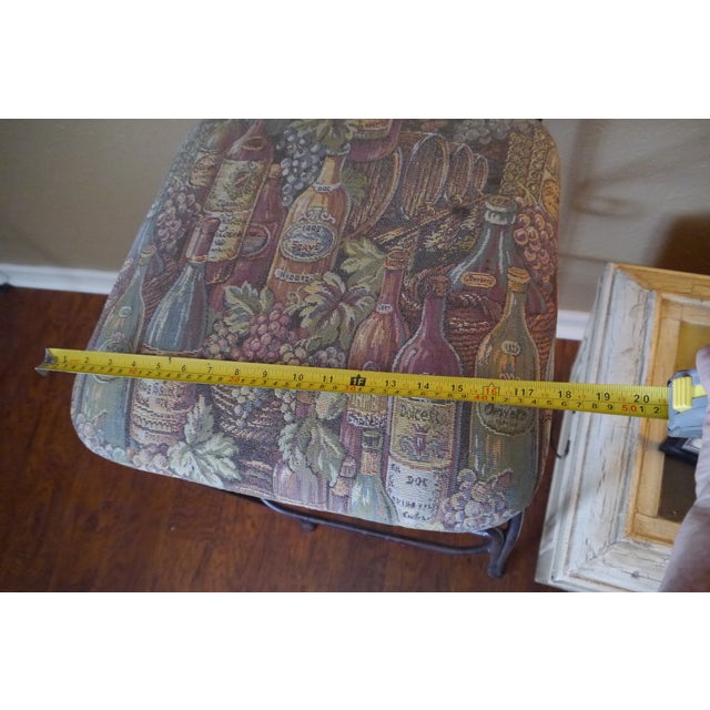 Late 20th Century Bassett Late 20th Century Gray Heavy Wrought Iron Bar Stools- Set of 2 For Sale - Image 5 of 12