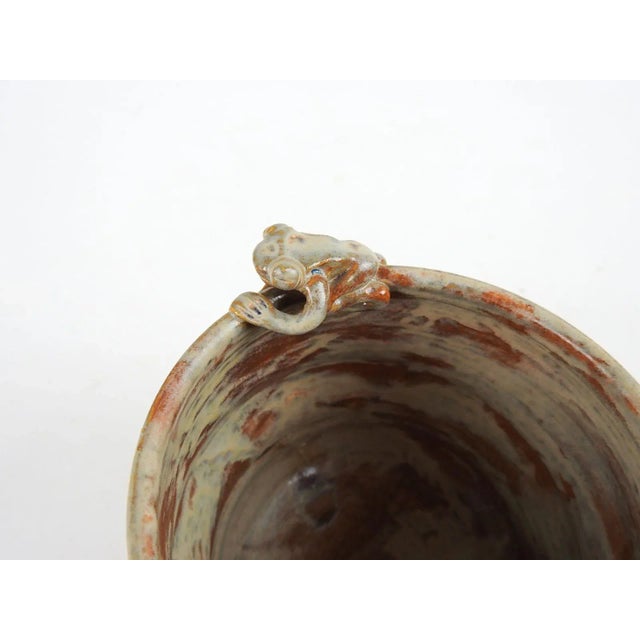 2010s V Chin Ochre Porcelain Studio Pottery Bowl Vase Vorakit Chinookoswong For Sale - Image 5 of 9