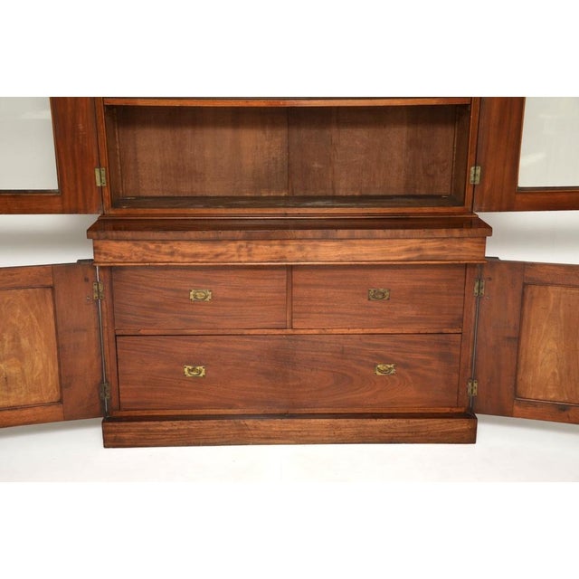 Antique Victorian Breakfront Bookcase, 1840s For Sale - Image 11 of 14