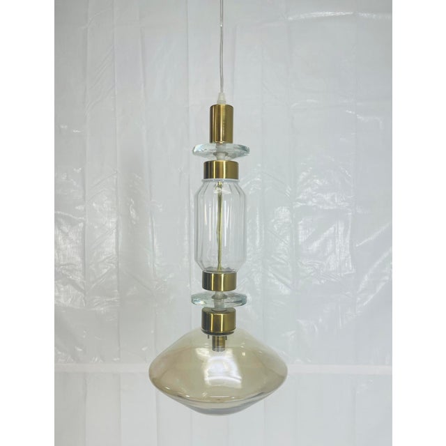 Elegant Ballet B pendant light designed by Massimiliano Raggi for Sicis, handcrafted in Italy. This sculptural pendant...