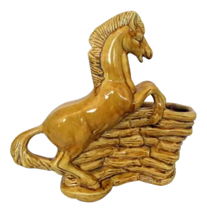 Mid-Century TV Lamp Base with Rearing Horse