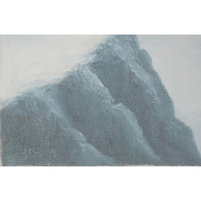 Early 20th Century Winter Snowy Cabin Oil Painting Signed Landscape For Sale - Image 4 of 7
