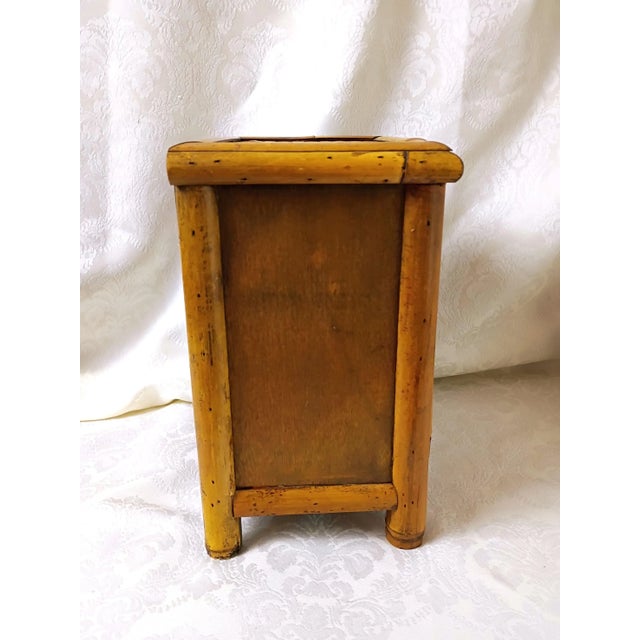 Chinoiserie Small Chest of Drawers Bamboo Coffee Bar Station Mini Pod Storage Late Mid Century Tiki Coastal Old Florida Kitchen Wooden Grandmillenial Decor For Sale - Image 3 of 10