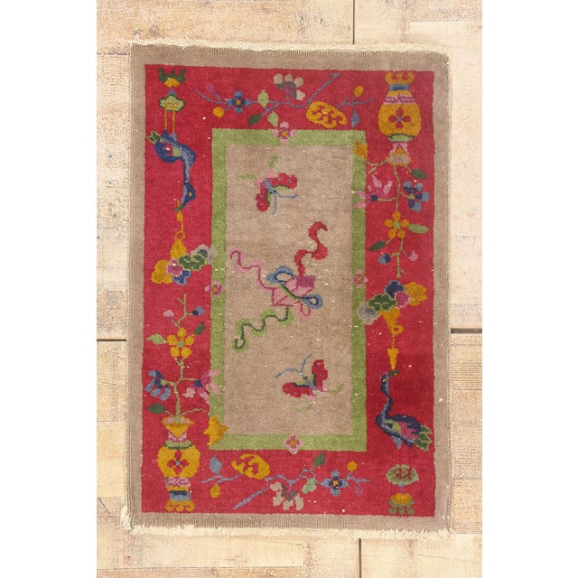Antique Chinese Art Deco Rug, 02'00 X 02'09 For Sale - Image 10 of 10