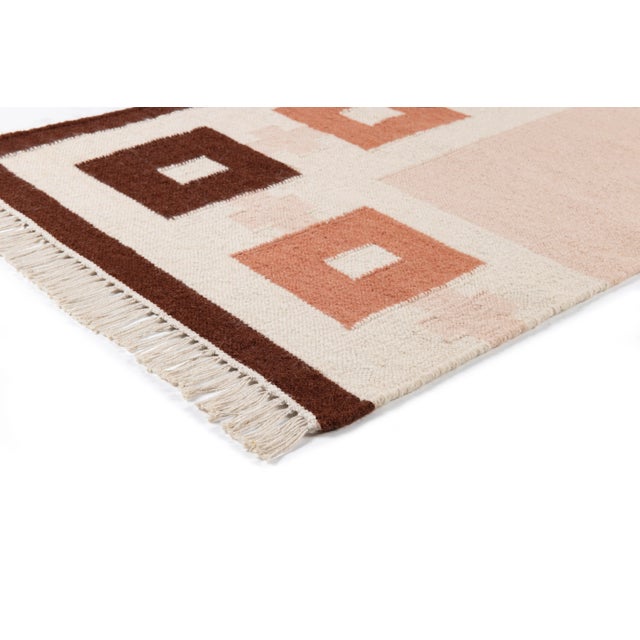 Transitional Part & Parcel Goods Wool Chain Rug 8' x 10', Bisque, Topaz, Chocolate and Eggshell For Sale - Image 3 of 6