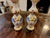 Adorable 19th-century Paris porcelain bud vases decorated with flowers and gold on a white painted background superb...