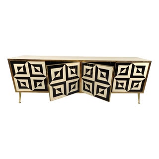 Four-Door Sideboard in Handcrafted Birch and Walnut from Justfurnituress SRL For Sale