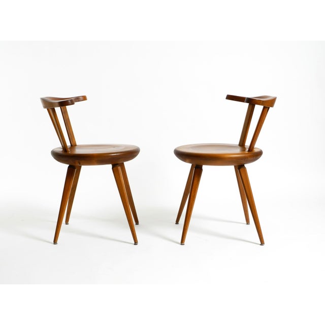 1950s Mid-Century Wood Sprouted Low Back Chairs, 1950s, Set of 5 For Sale - Image 5 of 18
