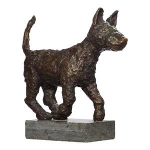 Dominik Albinski Polish Modernist Puppy Dog Bronze Expressionist Art Sculpture