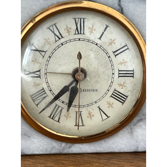 Stone Vintage Marble Desk Clock and Horse Head Bookends Set For Sale - Image 7 of 18