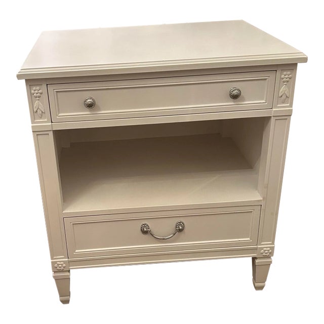 Kindel French Regency Style White Nightstand For Sale