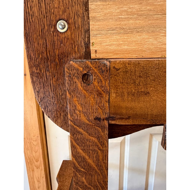 1920s Victorian Oak Hall Tree W/ Storage Bench Seat For Sale - Image 10 of 12