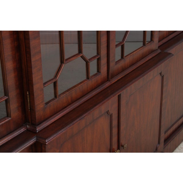 Maitland Smith Mahogany Georgian Style Breakfront For Sale - Image 10 of 18