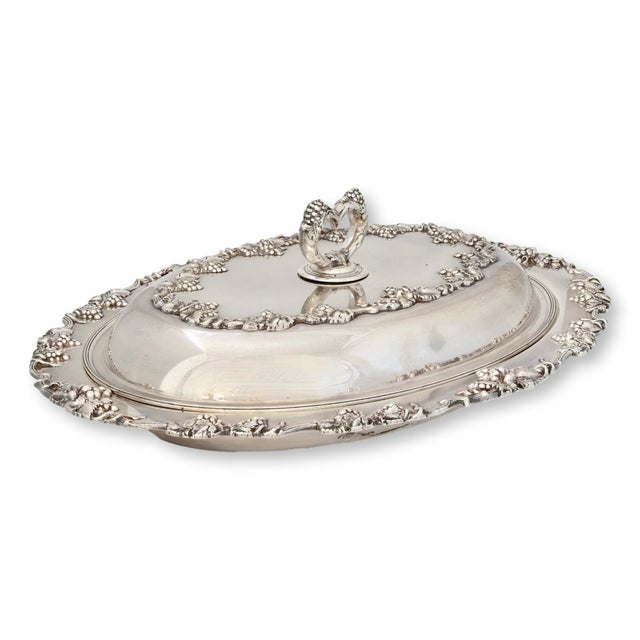 Oversized Silverplate Serving Dish W/ Heart Lid For Sale - Image 4 of 7