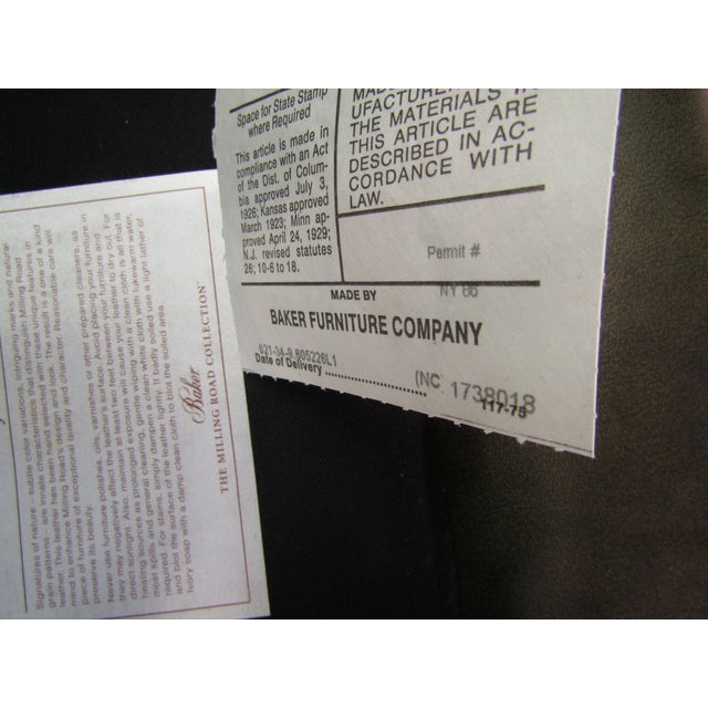 Baker Furniture Pair of Leather Chairs For Sale - Image 11 of 13