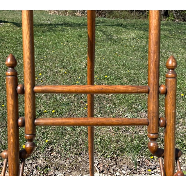 Victorian Antique Oak Ball & Stick Easel: Victorian Eastlake Style For Sale - Image 3 of 10